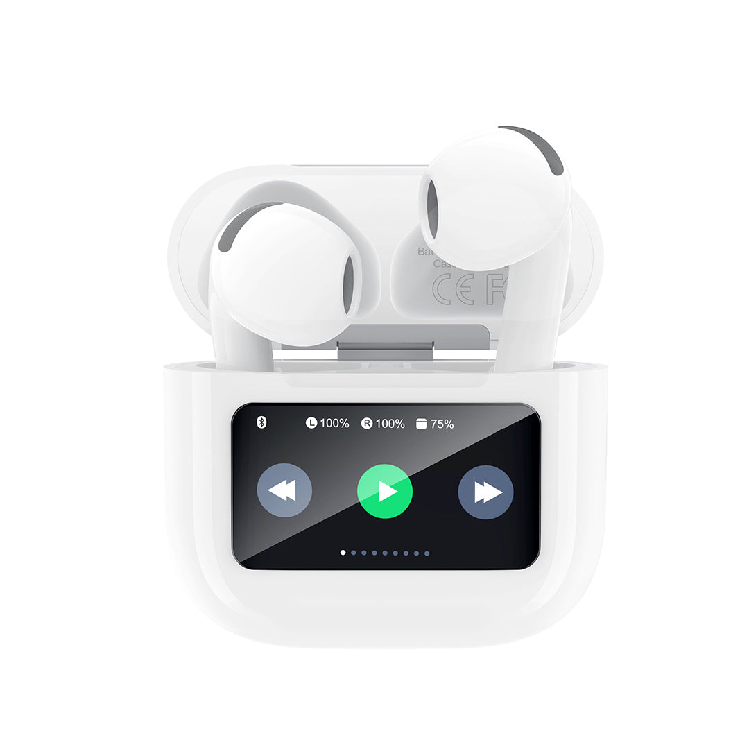 XO X42 Pro Bluetooth Earbuds 6ης Γενιάς TWS με Οθόνη Λευκά