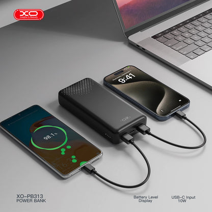XO PB313 Powerbank 20000mAh Μαύρο