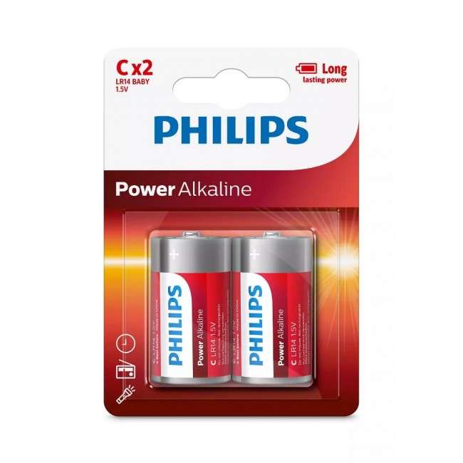 Philips Power Alkaline Μπαταρία LR14P2B/10 C (2τμχ)