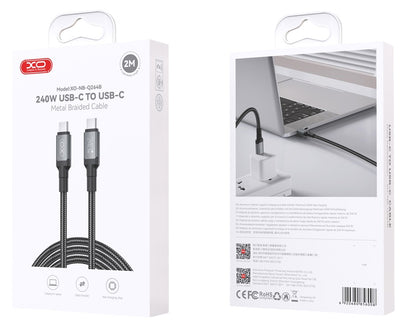 XO NB-Q264B Type-c to Type-c 240W High Power Data Cable 2m