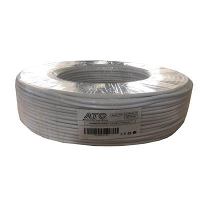 ATC-500 RG59 CCS+ 2x0.50mm Καλώδιο CCTV Λευκό 100m