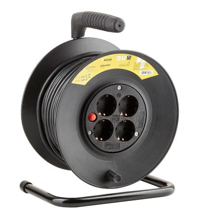 Technik Professional Στροφείο 4 Θέσεων 25m 1,5mm2 Μαύρο