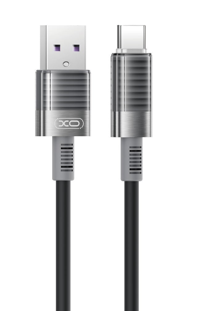 XO NB282 Καλώδιο Γρήγορης Φόρτισης Σιλικόνης 6A Type-C Μαύρο