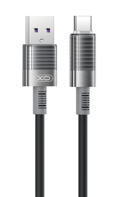 XO NB282 Καλώδιο Γρήγορης Φόρτισης Σιλικόνης 6A Type-C Μαύρο