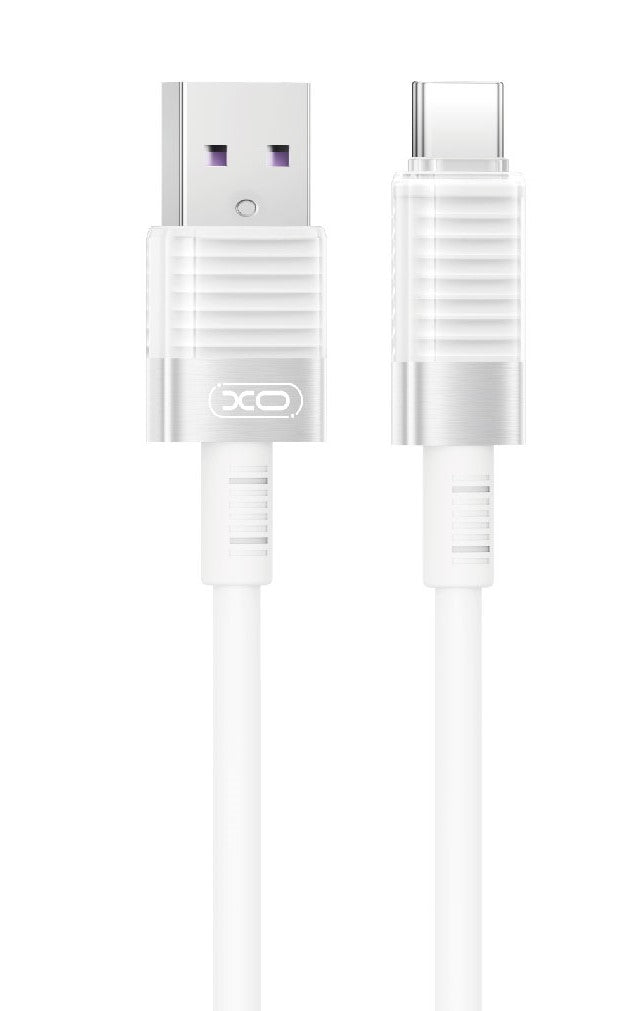 XO NB282 Καλώδιο Γρήγορης Φόρτισης Σιλικόνης 6A Type-C λευκό