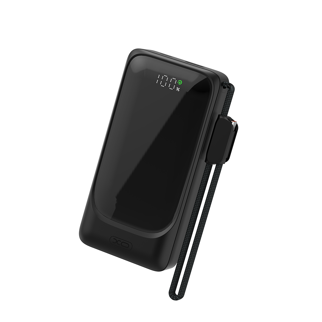 XO PR282 Powerbank Ταχείας Φόρτισης 22.5W με Πρίζα & Λουράκι Type-C 10.000mAh